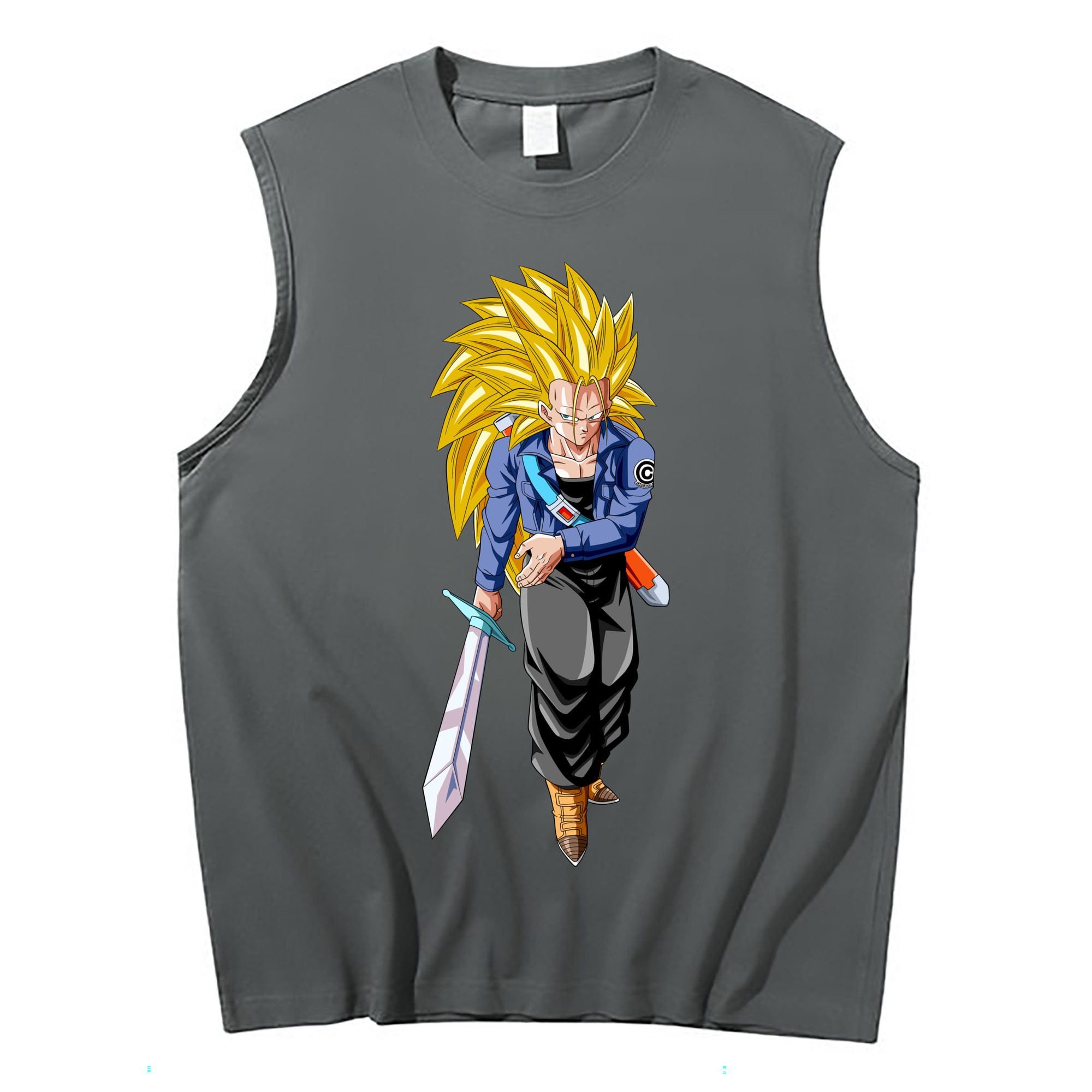 （画像用） ドラゴンボール トランクス（Torankusu）DRAGON BALL Trunks コットン100％タンクトップ（フロントプリント）
